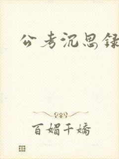 公考沉思录