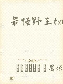 最佳野王txt