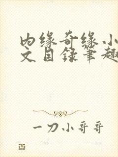 内缘奇缘小说全文目录笔趣阁