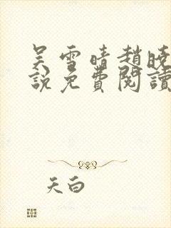 吴雪晴赵晓东小说免费阅读