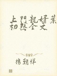 上门龙婿叶辰萧初然全文封面