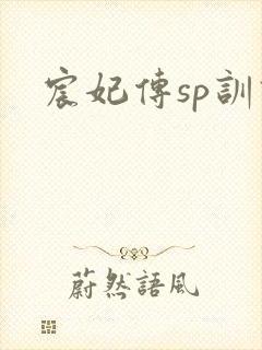宸妃传sp训诫封面