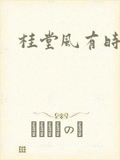 桂堂风有时封面
