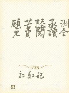 顾芒陆承洲小说免费阅读全文免费阅读下载封面