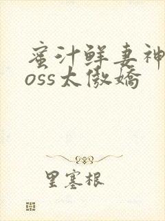 蜜汁鲜妻神君Boss太傲娇封面
