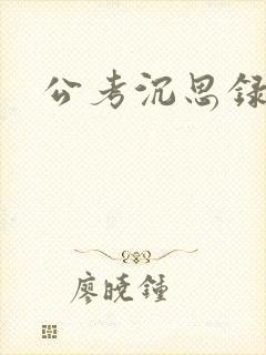 公考沉思录