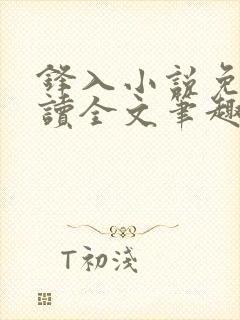 锋入小说免费阅读全文笔趣阁