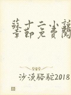 苏十二小说最新章节免费阅读全文