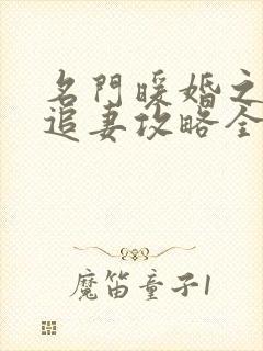 名门暖婚之权爷追妻攻略全文免费阅读