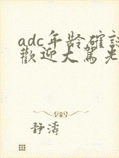 adc年龄确认欢迎大驾光临小说