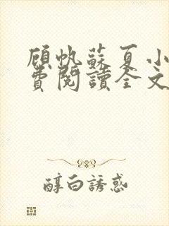 顾帆苏夏小说免费阅读全文
