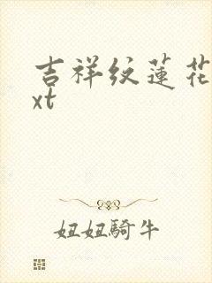 吉祥纹莲花楼txt
