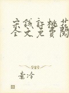宋钱许桃花小说全文免费阅读