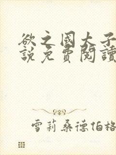 欲之国太子的小说免费阅读