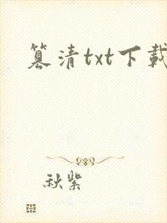篡清txt下载