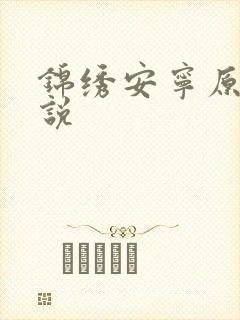 锦绣安宁原著小说封面