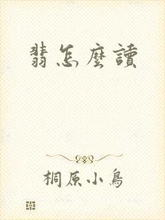 翡怎么读封面
