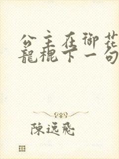 公主在御花园吃龙棍下一句封面