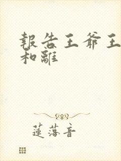 报告王爷王妃要和离