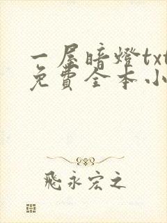 一屋暗灯txt免费全本小说电子书