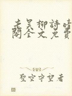 老吴柳诗晴笔趣阁全文免费阅读封面