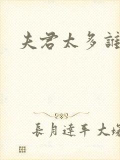 夫君太多谁的错封面