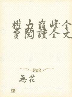 权力巅峰全本免费阅读全文