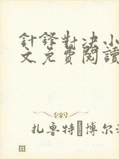 针锋对决小说全文免费阅读完整版封面