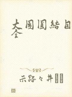 大团圆结目录大全封面