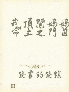 我顶开妈妈的生命上之门目录封面