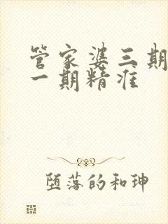 管家婆三期必开一期精准