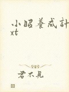 小昭养成计划txt封面