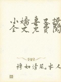 小娇妻又撩又甜全文免费阅读封面