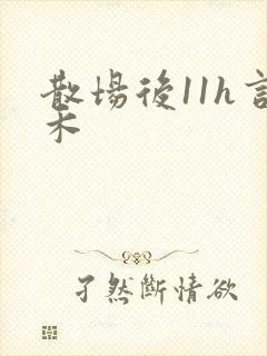 散场后11h言禾封面