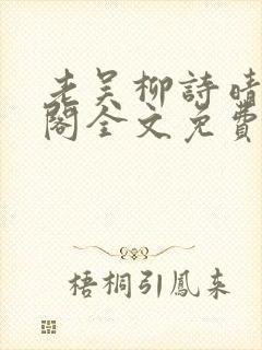 老吴柳诗晴笔趣阁全文免费阅读
