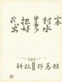 我把农村寡妇日出好多水