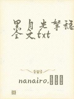 黑月光拿稳小说全文txt封面