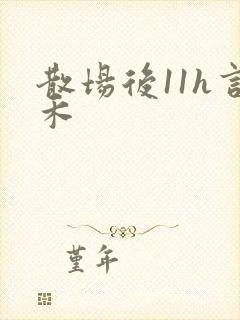 散场后11h言禾封面