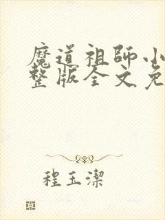 魔道祖师小说完整版全文免费阅读