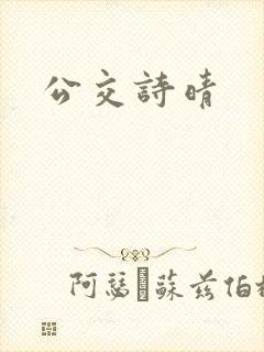 公交诗晴封面