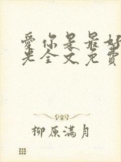 爱你是最好的时光全文免费阅读封面