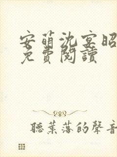 安萌沈宴昭小说免费阅读