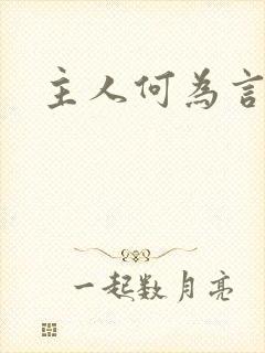 主人何为言少钱封面