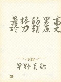 最棒的男高中生于刀鞘原文阅读
