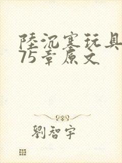 陆沉塞玩具高速75章原文封面