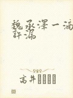 魏承泽一滴都不许漏封面