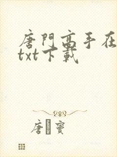 唐门高手在异世txt下载