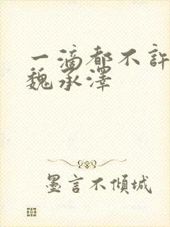 一滴都不许漏 魏承泽封面