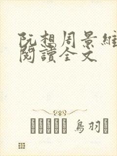 阮想周景维免费阅读全文