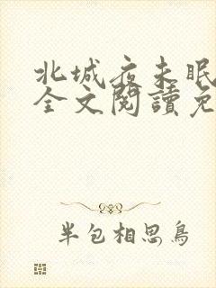 北城夜未眠小说全文阅读免费